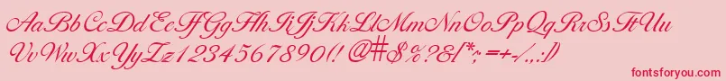 LarissalightRegular Font – Red Fonts on Pink Background