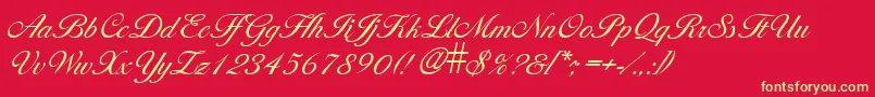 LarissalightRegular Font – Yellow Fonts on Red Background