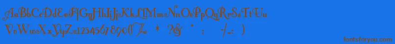 Fontlero Font – Brown Fonts on Blue Background