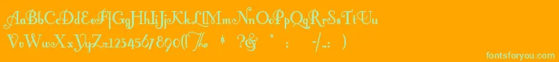 Fontlero Font – Green Fonts on Orange Background