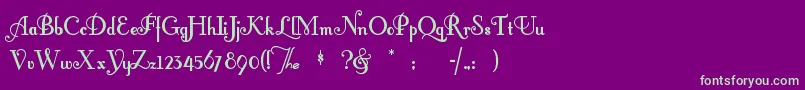 Fontlero Font – Green Fonts on Purple Background