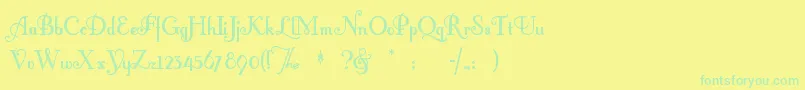 Fontlero Font – Green Fonts on Yellow Background