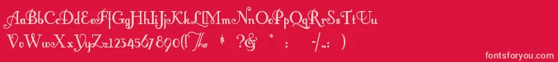 Fontlero Font – Pink Fonts on Red Background