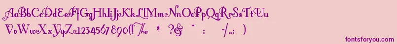 Fontlero-Schriftart – Violette Schriften auf rosa Hintergrund