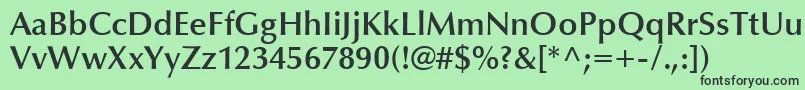 フォントOptimaLtDemiBold – 緑の背景に黒い文字