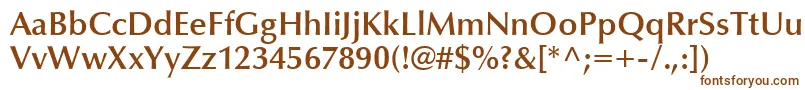 フォントOptimaLtDemiBold – 白い背景に茶色のフォント