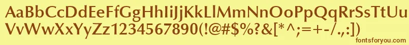 OptimaLtDemiBold Font – Brown Fonts on Yellow Background