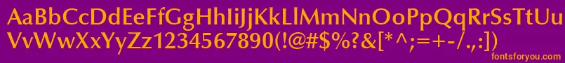 OptimaLtDemiBold Font – Orange Fonts on Purple Background