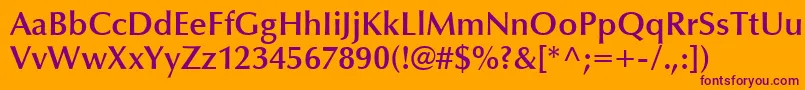 OptimaLtDemiBold Font – Purple Fonts on Orange Background