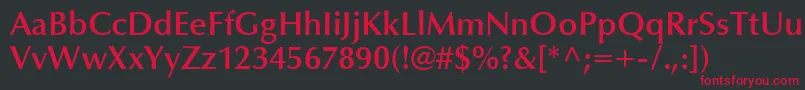 OptimaLtDemiBold Font – Red Fonts on Black Background