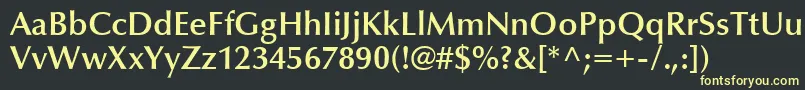 OptimaLtDemiBold Font – Yellow Fonts on Black Background