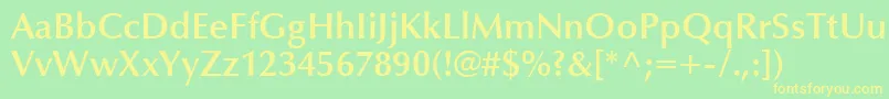OptimaLtDemiBold Font – Yellow Fonts on Green Background
