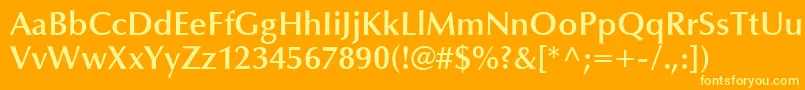 フォントOptimaLtDemiBold – オレンジの背景に黄色の文字