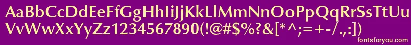 フォントOptimaLtDemiBold – 紫の背景に黄色のフォント