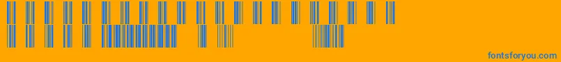 Barcod39-Schriftart – Blaue Schriften auf orangefarbenem Hintergrund