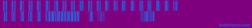 Barcod39-fontti – siniset fontit violetilla taustalla