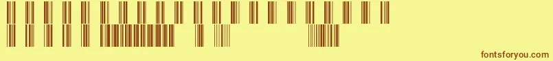 フォントBarcod39 – 茶色の文字が黄色の背景にあります。