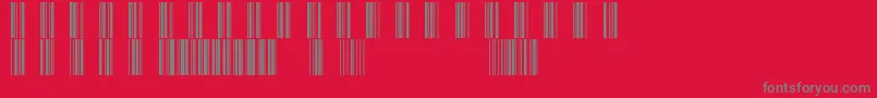 Barcod39-fontti – harmaat kirjasimet punaisella taustalla