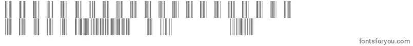 Barcod39-fontti – harmaat kirjasimet valkoisella taustalla
