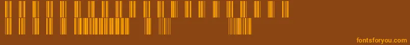 フォントBarcod39 – オレンジ色の文字が茶色の背景にあります。