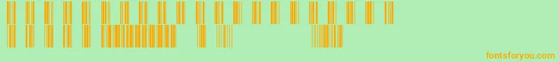 フォントBarcod39 – オレンジの文字が緑の背景にあります。