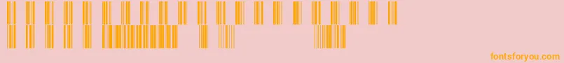 Barcod39-fontti – oranssit fontit vaaleanpunaisella taustalla