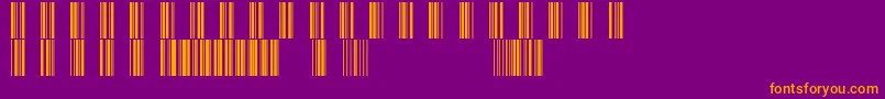 Barcod39-Schriftart – Orangefarbene Schriften auf violettem Hintergrund