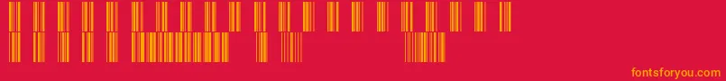 フォントBarcod39 – 赤い背景にオレンジの文字