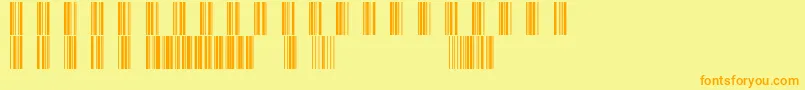Barcod39-fontti – oranssit fontit keltaisella taustalla
