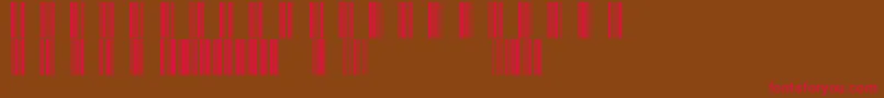 フォントBarcod39 – 赤い文字が茶色の背景にあります。