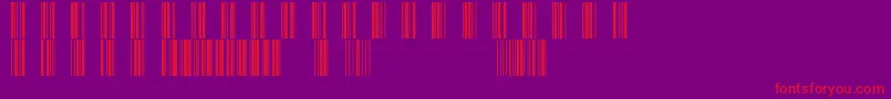 Barcod39-fontti – punaiset fontit violetilla taustalla