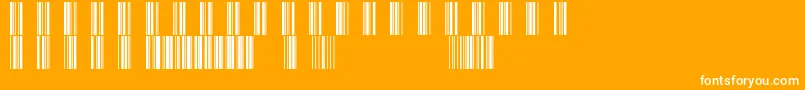 Czcionka Barcod39 – białe czcionki na pomarańczowym tle