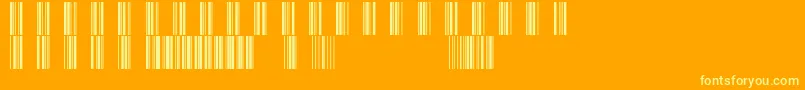 Barcod39-Schriftart – Gelbe Schriften auf orangefarbenem Hintergrund