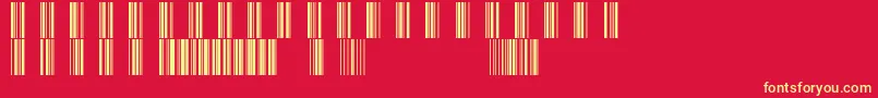 Barcod39-fontti – keltaiset fontit punaisella taustalla