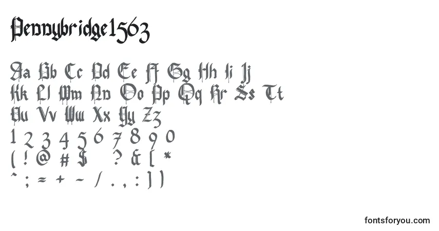 Czcionka Pennybridge1563 – alfabet, cyfry, specjalne znaki