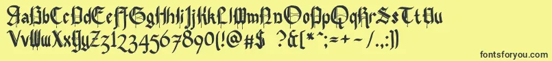 フォントPennybridge1563 – 黒い文字の黄色い背景