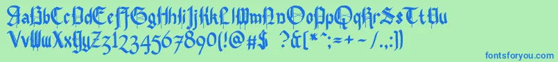 Pennybridge1563 Font – Blue Fonts on Green Background