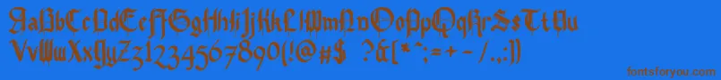 Pennybridge1563 Font – Brown Fonts on Blue Background
