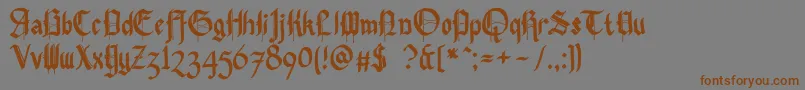Fonte Pennybridge1563 – fontes marrons em um fundo cinza