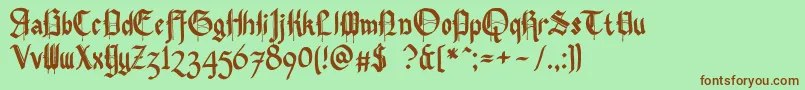 Шрифт Pennybridge1563 – коричневые шрифты на зелёном фоне