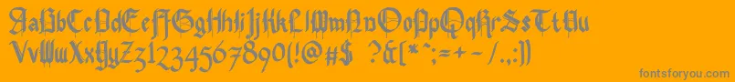 Fonte Pennybridge1563 – fontes cinzas em um fundo laranja