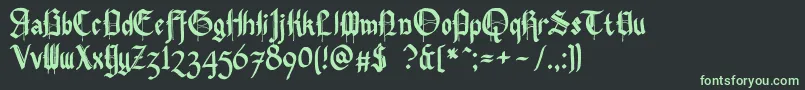 フォントPennybridge1563 – 黒い背景に緑の文字