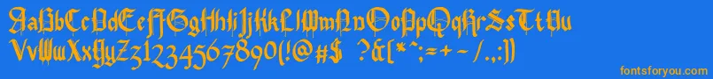 Pennybridge1563-fontti – oranssit fontit sinisellä taustalla