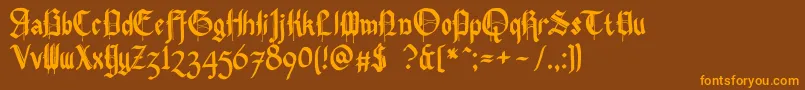 fuente Pennybridge1563 – Fuentes Naranjas Sobre Fondo Marrón