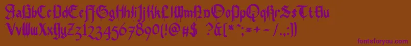 Pennybridge1563-fontti – violetit fontit ruskealla taustalla