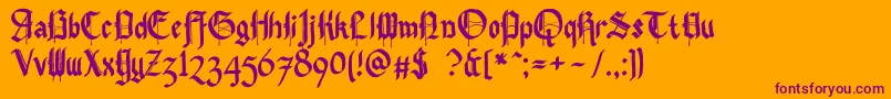 Police Pennybridge1563 – polices violettes sur fond orange