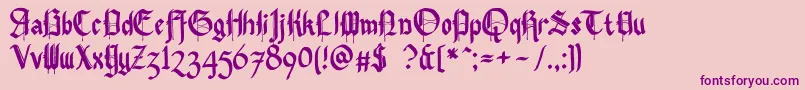 Pennybridge1563-fontti – violetit fontit vaaleanpunaisella taustalla