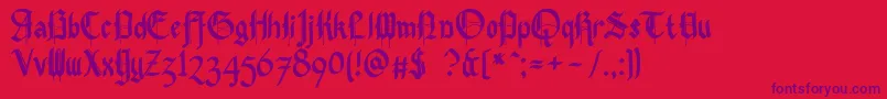 Pennybridge1563 Font – Purple Fonts on Red Background