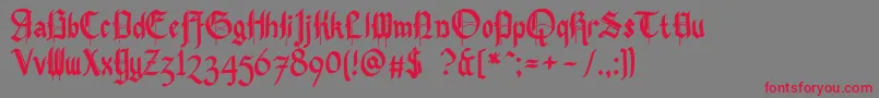 Pennybridge1563 Font – Red Fonts on Gray Background
