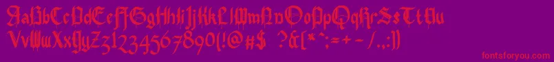 Pennybridge1563-Schriftart – Rote Schriften auf violettem Hintergrund